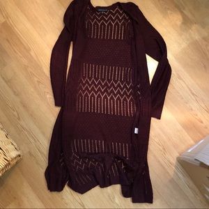 Long sleeve duster cardigan